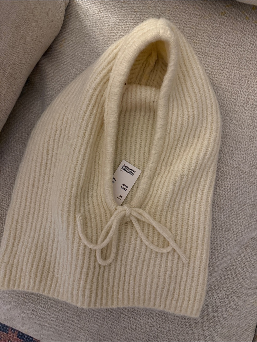 NWT Urban Outfitters Ribbed Knit Hooded Balaclava A03 - Picture 2 of 3